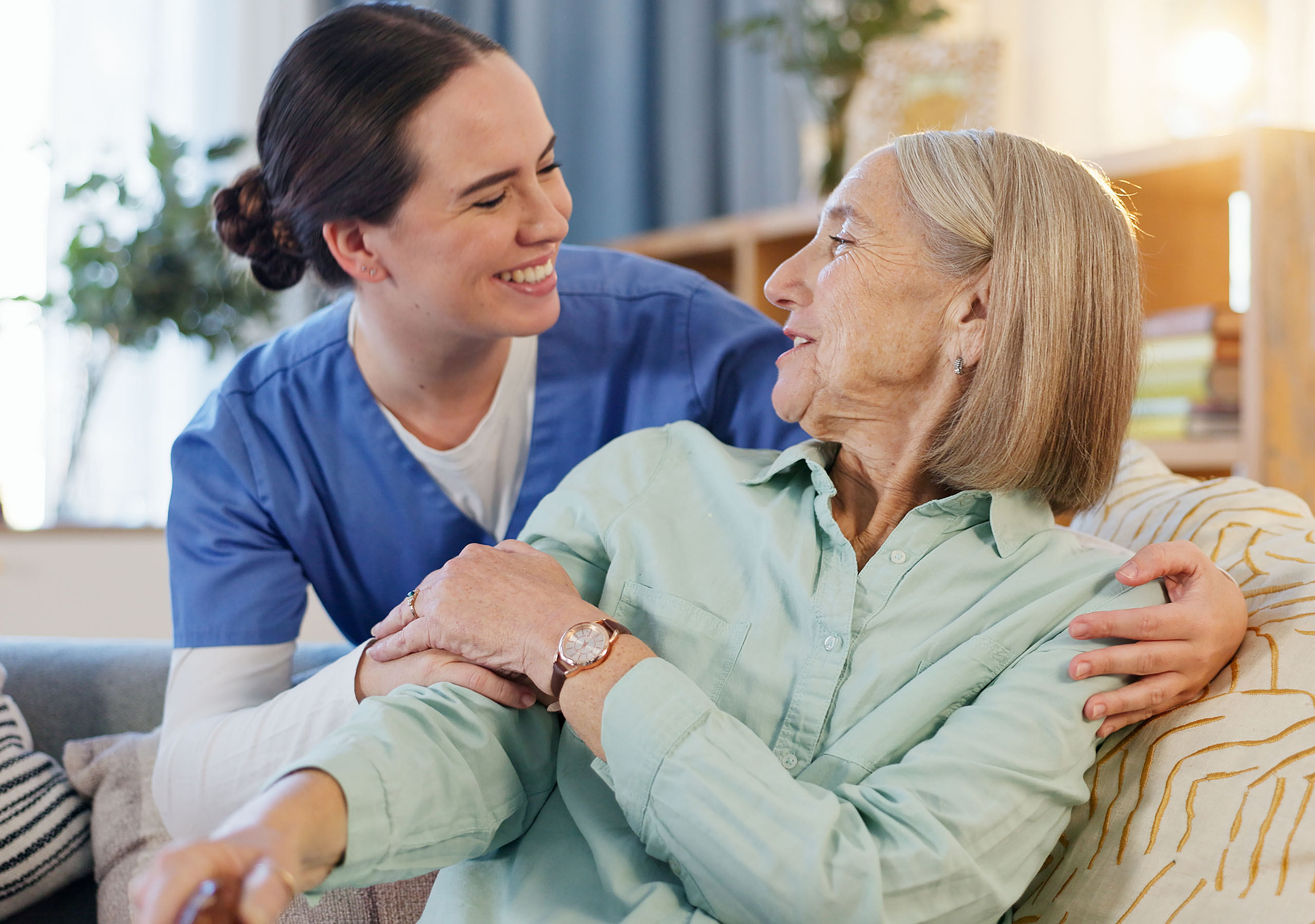 Caregiver supporting a client at home